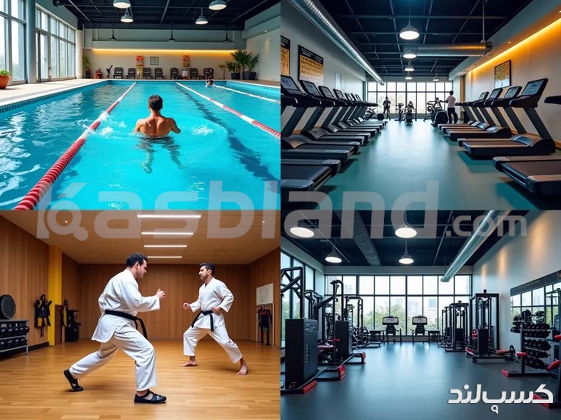 باشگاه رزمی ، استخر، باشگاه هوازی و قدرتی