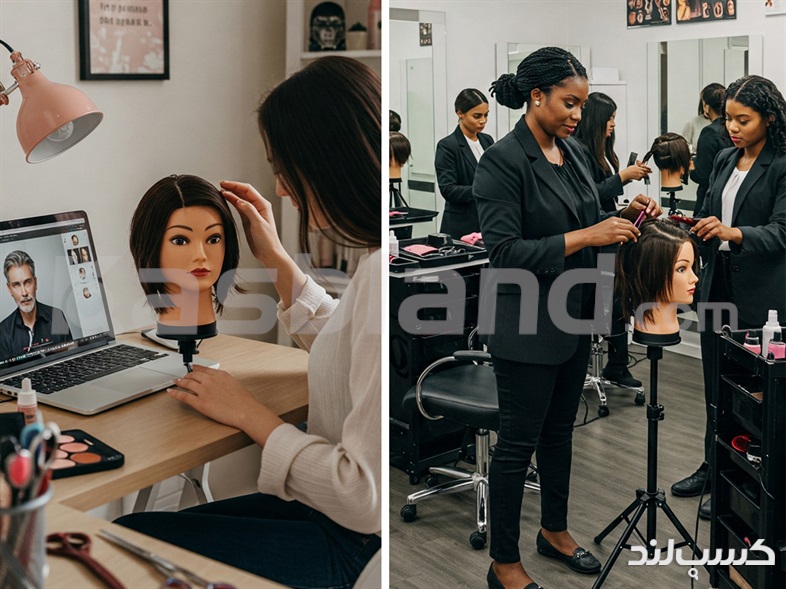 آموزشگاه آرایشگری حضوری و آنلاین