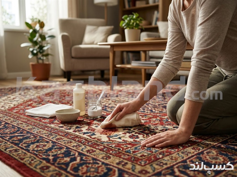 روش های خانگی برای شستشوی لکه فرش
