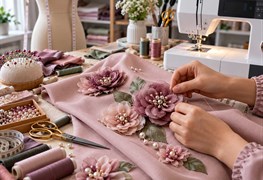 نمایش توضیحات دوره گلسازی روی پارچه