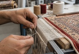 نمایش توضیحات ریشه بافی فرش