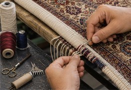 نمایش توضیحات شیرازه دوزی فرش
