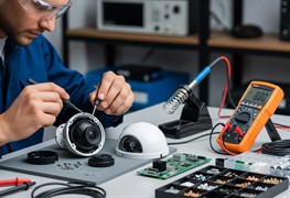 نمایش توضیحات تعمیر دوربین مداربسته