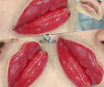 نمونه هایی از شیدینگ لب در سالن زیبایی آرزو براتی